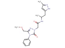 2-[3-(methoxymethyl)-5-oxo-4-phenyl-4,5-dihydro-1H-1,2,4-triazol-1-yl]-N-[1-methyl-2-(3-methyl-1H-pyrazol-5-yl)ethyl]acetamide