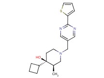 (3R*,4R*)-4-cyclobutyl-3-methyl-1-{[2-(2-thienyl)pyrimidin-5-yl]methyl}piperidin-4-ol