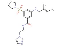 N-[2-(1H-imidazol-1-yl)ethyl]-3-{[(2E)-2-methyl-2-buten-1-yl]amino}-5-(1-pyrrolidinylsulfonyl)benzamide