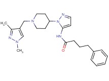 N-(1-{1-[(1,3-dimethyl-1H-pyrazol-4-yl)methyl]-4-piperidinyl}-1H-pyrazol-5-yl)-4-phenylbutanamide