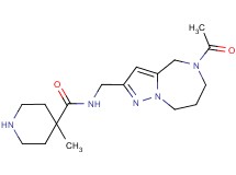 N-[(5-acetyl-5,6,7,8-tetrahydro-4H-pyrazolo[1,5-a][1,4]diazepin-2-yl)methyl]-4-methyl-4-piperidinecarboxamide hydrochloride