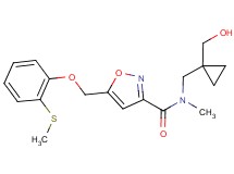 N-{[1-(hydroxymethyl)cyclopropyl]methyl}-N-methyl-5-{[2-(methylthio)phenoxy]methyl}isoxazole-3-carboxamide
