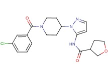 N-{1-[1-(3-chlorobenzoyl)-4-piperidinyl]-1H-pyrazol-5-yl}tetrahydro-3-furancarboxamide