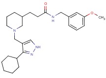 3-{1-[(3-cyclohexyl-1H-pyrazol-4-yl)methyl]-3-piperidinyl}-N-(3-methoxybenzyl)propanamide