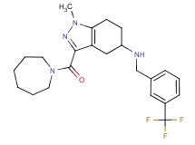 3-(1-azepanylcarbonyl)-1-methyl-N-[3-(trifluoromethyl)benzyl]-4,5,6,7-tetrahydro-1H-indazol-5-amine