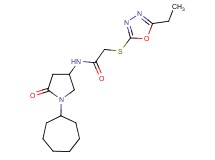 N-(1-cycloheptyl-5-oxo-3-pyrrolidinyl)-2-[(5-ethyl-1,3,4-oxadiazol-2-yl)thio]acetamide
