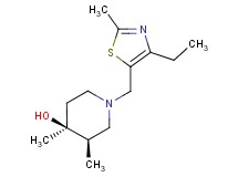 (3R*,4S*)-1-[(4-ethyl-2-methyl-1,3-thiazol-5-yl)methyl]-3,4-dimethylpiperidin-4-ol