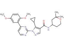 5-cyclopropyl-1-[4-(2,5-dimethoxyphenyl)-2-pyrimidinyl]-N-(2,2-dimethyltetrahydro-2H-pyran-4-yl)-1H-pyrazole-4-carboxamide