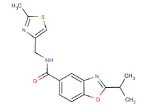 2-isopropyl-N-[(2-methyl-1,3-thiazol-4-yl)methyl]-1,3-benzoxazole-5-carboxamide