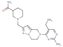 1-{[5-(5-ethyl-2-methyl-4-pyrimidinyl)-4,5,6,7-tetrahydropyrazolo[1,5-a]pyrazin-2-yl]methyl}-3-piperidinecarboxamide