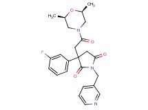 3-{2-[(2R*,6S*)-2,6-dimethyl-4-morpholinyl]-2-oxoethyl}-3-(3-fluorophenyl)-1-(3-pyridinylmethyl)-2,5-pyrrolidinedione