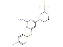 4-[(4-fluorophenyl)thio]-6-[2-(trifluoromethyl)morpholin-4-yl]pyrimidin-2-amine