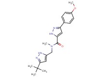 N-[(3-tert-butyl-1H-pyrazol-5-yl)methyl]-3-(4-methoxyphenyl)-N-methyl-1H-pyrazole-5-carboxamide