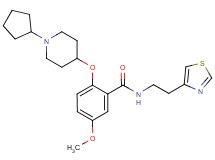 2-[(1-cyclopentyl-4-piperidinyl)oxy]-5-methoxy-N-[2-(1,3-thiazol-4-yl)ethyl]benzamide