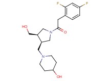1-{[(3R*,4R*)-1-[(2,4-difluorophenyl)acetyl]-4-(hydroxymethyl)pyrrolidin-3-yl]methyl}piperidin-4-ol