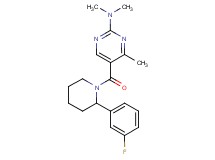 5-{[2-(3-fluorophenyl)-1-piperidinyl]carbonyl}-N,N,4-trimethyl-2-pyrimidinamine