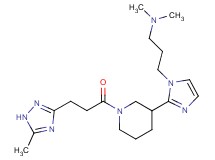 N,N-dimethyl-3-(2-{1-[3-(5-methyl-1H-1,2,4-triazol-3-yl)propanoyl]-3-piperidinyl}-1H-imidazol-1-yl)-1-propanamine