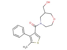 {4-[(5-methyl-4-phenyl-3-thienyl)carbonyl]-1,4-oxazepan-6-yl}methanol