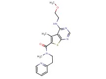 4-[(2-methoxyethyl)amino]-N,5-dimethyl-N-[2-(2-pyridinyl)ethyl]thieno[2,3-d]pyrimidine-6-carboxamide