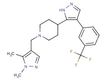 1-[(1,5-dimethyl-1H-pyrazol-4-yl)methyl]-4-{4-[3-(trifluoromethyl)phenyl]-1H-pyrazol-5-yl}piperidine