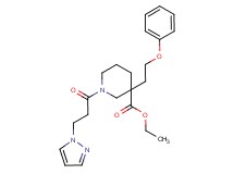 ethyl 3-(2-phenoxyethyl)-1-[3-(1H-pyrazol-1-yl)propanoyl]-3-piperidinecarboxylate