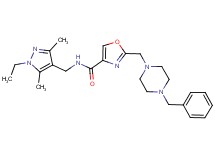 2-[(4-benzyl-1-piperazinyl)methyl]-N-[(1-ethyl-3,5-dimethyl-1H-pyrazol-4-yl)methyl]-1,3-oxazole-4-carboxamide
