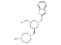 {(3S*,5R*)-1-(1-benzothien-2-ylmethyl)-5-[(4-methyl-1,4-diazepan-1-yl)methyl]piperidin-3-yl}methanol