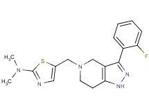 5-{[3-(2-fluorophenyl)-1,4,6,7-tetrahydro-5H-pyrazolo[4,3-c]pyridin-5-yl]methyl}-N,N-dimethyl-1,3-thiazol-2-amine