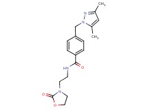 4-[(3,5-dimethyl-1H-pyrazol-1-yl)methyl]-N-[2-(2-oxo-1,3-oxazolidin-3-yl)ethyl]benzamide