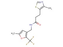 3-(4-methyl-1,3-thiazol-5-yl)-N-{[5-methyl-2-(trifluoromethyl)-3-furyl]methyl}propanamide