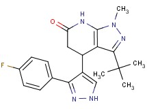 3-tert-butyl-4-[3-(4-fluorophenyl)-1H-pyrazol-4-yl]-1-methyl-1,4,5,7-tetrahydro-6H-pyrazolo[3,4-b]pyridin-6-one