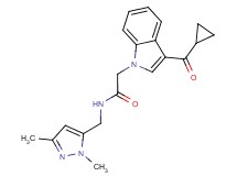 2-[3-(cyclopropylcarbonyl)-1H-indol-1-yl]-N-[(1,3-dimethyl-1H-pyrazol-5-yl)methyl]acetamide