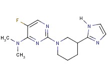 5-fluoro-2-[3-(1H-imidazol-2-yl)piperidin-1-yl]-N,N-dimethylpyrimidin-4-amine