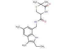 N-[(2-ethyl-3,5-dimethyl-1H-indol-7-yl)methyl]-6,6-dimethyl-5-oxothiomorpholine-3-carboxamide