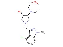(3S*,4S*)-1-[(4-chloro-1-methyl-1H-indazol-3-yl)methyl]-4-(1,4-oxazepan-4-yl)-3-pyrrolidinol