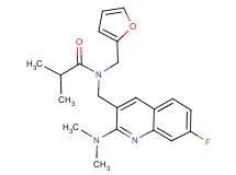 N-{[2-(dimethylamino)-7-fluoro-3-quinolinyl]methyl}-N-(2-furylmethyl)-2-methylpropanamide