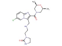 1-(2-{[(6-chloro-2-{[(2R*,6S*)-2,6-dimethyl-4-morpholinyl]carbonyl}imidazo[1,2-a]pyridin-3-yl)methyl]amino}ethyl)-2-imidazolidinone