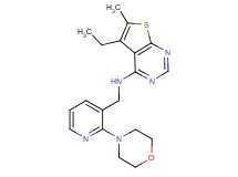 5-ethyl-6-methyl-N-[(2-morpholin-4-ylpyridin-3-yl)methyl]thieno[2,3-d]pyrimidin-4-amine