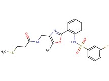 N-{[2-(2-{[(3-fluorophenyl)sulfonyl]amino}phenyl)-5-methyl-1,3-oxazol-4-yl]methyl}-3-(methylthio)propanamide