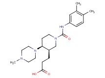 3-[(3R*,4S*)-1-{[(3,4-dimethylphenyl)amino]carbonyl}-4-(4-methylpiperazin-1-yl)piperidin-3-yl]propanoic acid
