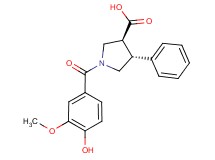 (3S*,4R*)-1-(4-hydroxy-3-methoxybenzoyl)-4-phenylpyrrolidine-3-carboxylic acid