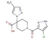 1-[(4-chloro-1H-pyrazol-3-yl)carbonyl]-4-(4-methyl-1H-pyrazol-1-yl)piperidine-4-carboxylic acid