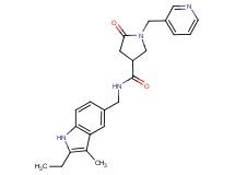 N-[(2-ethyl-3-methyl-1H-indol-5-yl)methyl]-5-oxo-1-(pyridin-3-ylmethyl)pyrrolidine-3-carboxamide