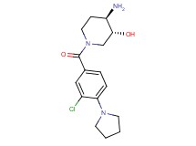 (3R*,4R*)-4-amino-1-(3-chloro-4-pyrrolidin-1-ylbenzoyl)piperidin-3-ol