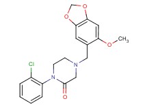 1-(2-chlorophenyl)-4-[(6-methoxy-1,3-benzodioxol-5-yl)methyl]-2-piperazinone