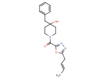 4-benzyl-1-({5-[(2E)-but-2-en-1-yl]-1,3,4-oxadiazol-2-yl}carbonyl)piperidin-4-ol
