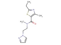 2-ethyl-N,4-dimethyl-N-[2-(1H-pyrazol-1-yl)ethyl]-1,3-thiazole-5-carboxamide
