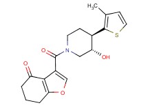 3-{[(3S*,4R*)-3-hydroxy-4-(3-methyl-2-thienyl)piperidin-1-yl]carbonyl}-6,7-dihydro-1-benzofuran-4(5H)-one