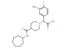 {4-[(cycloheptylamino)carbonyl]piperidin-1-yl}(4-fluoro-3-methylphenyl)acetic acid