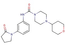 N-[3-(2-oxopyrrolidin-1-yl)phenyl]-4-(tetrahydro-2H-pyran-4-yl)piperazine-1-carboxamide